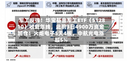 军工反弹！华宝基金军工ETF（512810）收复年线，此前3日4900万资金加仓！火炬电子5天4板	，中航光电涨超5%-第2张图片
