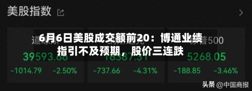 6月6日美股成交额前20：博通业绩指引不及预期	，股价三连跌-第2张图片