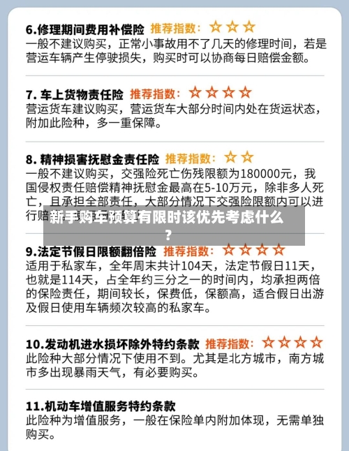 新手购车预算有限时该优先考虑什么？