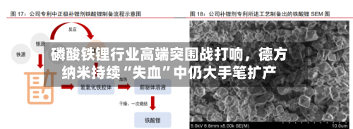 磷酸铁锂行业高端突围战打响，德方纳米持续“失血”中仍大手笔扩产-第3张图片