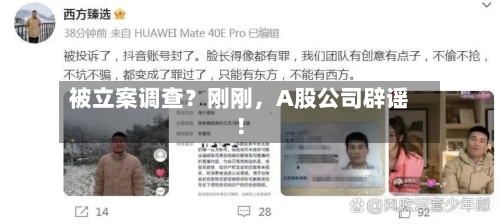 被立案调查？刚刚，A股公司辟谣！-第2张图片