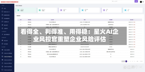 看得全、判得准	、用得稳：星火AI企业风控官重塑企业风险评估-第2张图片