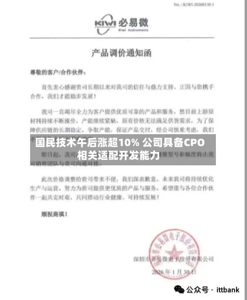 国民技术午后涨超10% 公司具备CPO相关适配开发能力-第2张图片