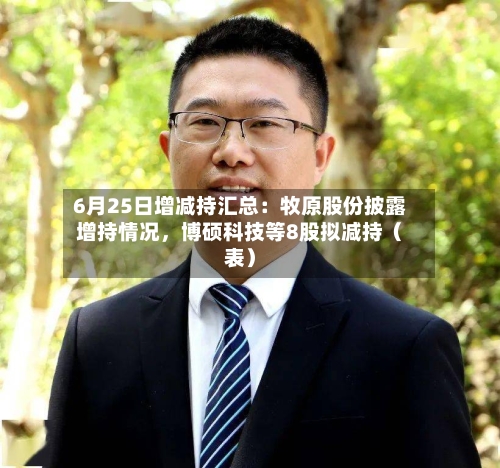 6月25日增减持汇总：牧原股份披露增持情况	，博硕科技等8股拟减持（表）-第2张图片