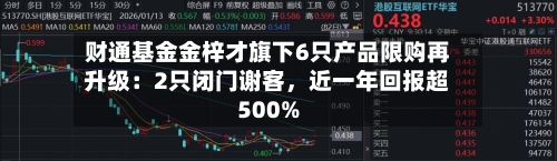 财通基金金梓才旗下6只产品限购再升级：2只闭门谢客	，近一年回报超500%-第3张图片