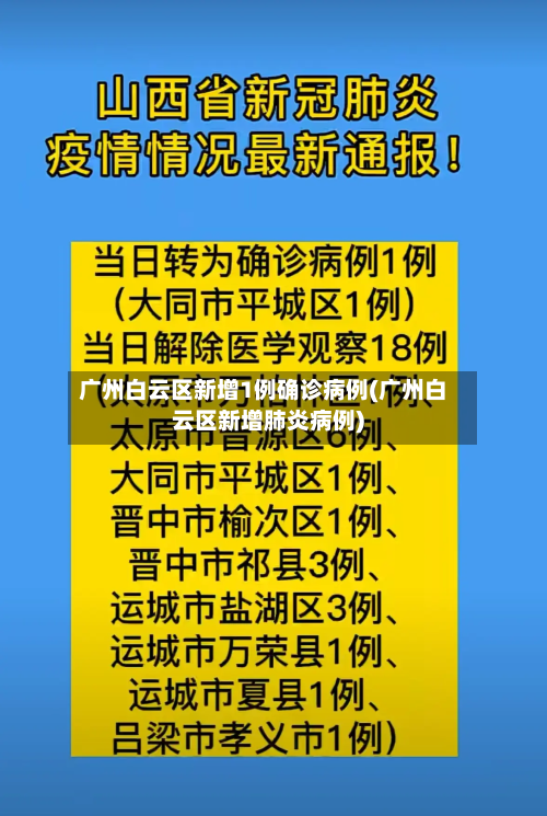 广州白云区新增1例确诊病例(广州白云区新增肺炎病例)-第2张图片