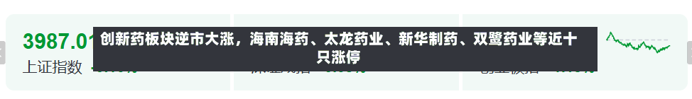 创新药板块逆市大涨，海南海药、太龙药业、新华制药	、双鹭药业等近十只涨停-第2张图片