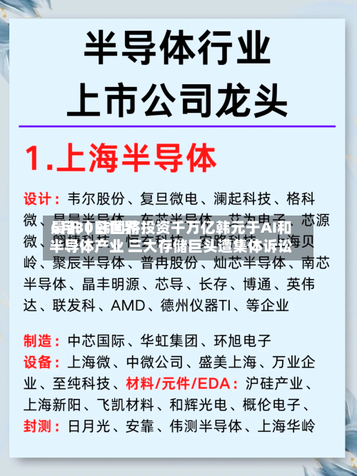 6月30日世界晨讯｜韩国将投资千万亿韩元于AI和半导体产业 三大存储巨头遭集体诉讼