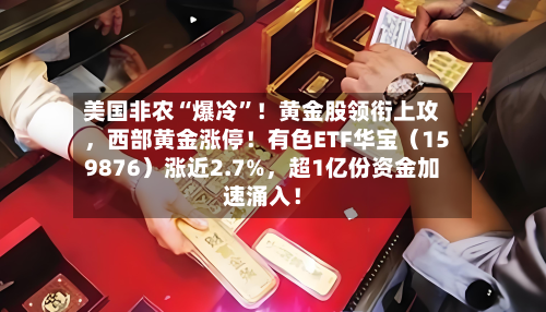 美国非农“爆冷	”！黄金股领衔上攻，西部黄金涨停！有色ETF华宝（159876）涨近2.7%	，超1亿份资金加速涌入！-第3张图片