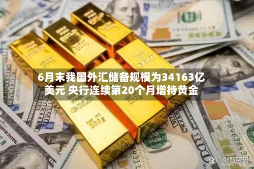 6月末我国外汇储备规模为34163亿美元 央行连续第20个月增持黄金-第2张图片