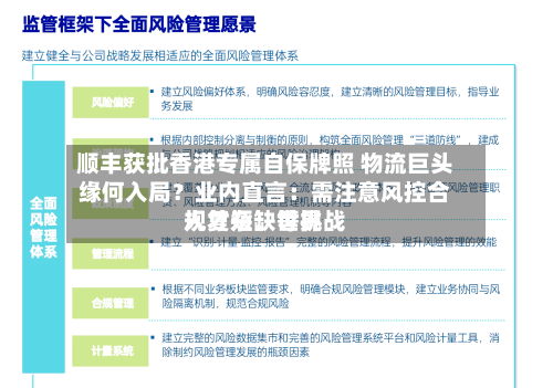 顺丰获批香港专属自保牌照 物流巨头缘何入局?业内直言:需注意风控合规复杂、世界
人才短缺等挑战